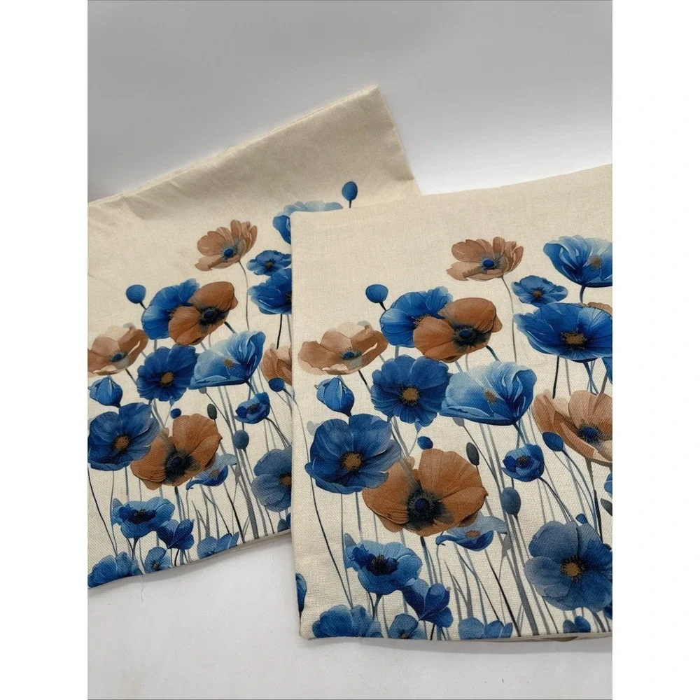 2 Pillowcases Poppies Cottagecore 17